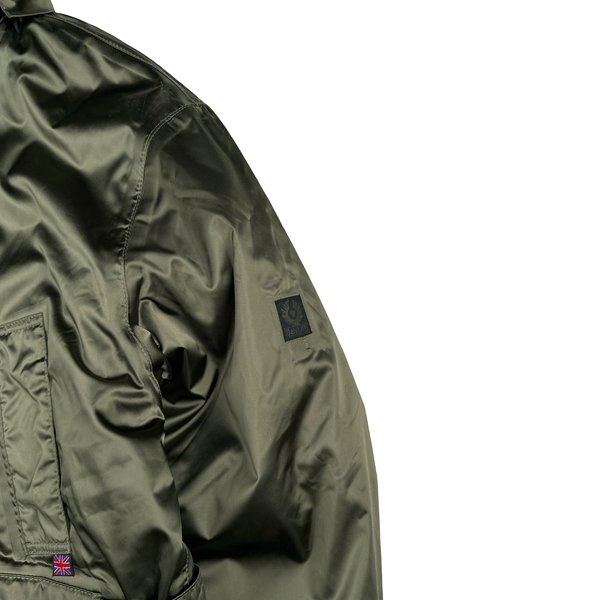 Belstaff Nylon Khaki Multi Pocket Field Fleece Lined Jacket - Medium