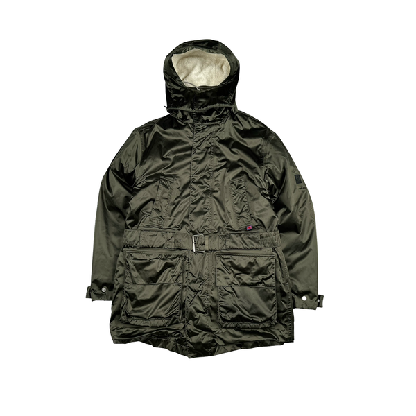 Belstaff Nylon Khaki Multi Pocket Field Fleece Lined Jacket - Medium