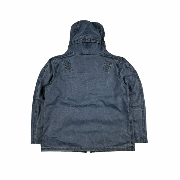 CP Company 2003 Denim Wash Multi Pocket Cotton Zipped Hooded Jacket - Large