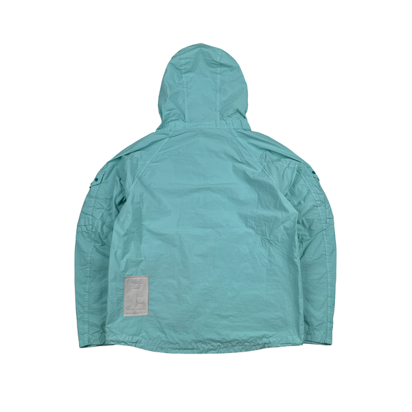Ten C Lightweight Baby Blue Mid Layer Cotton Jacket - Large - Medium