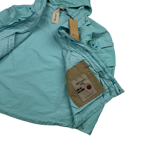 Ten C Lightweight Baby Blue Mid Layer Cotton Jacket - Large - Medium