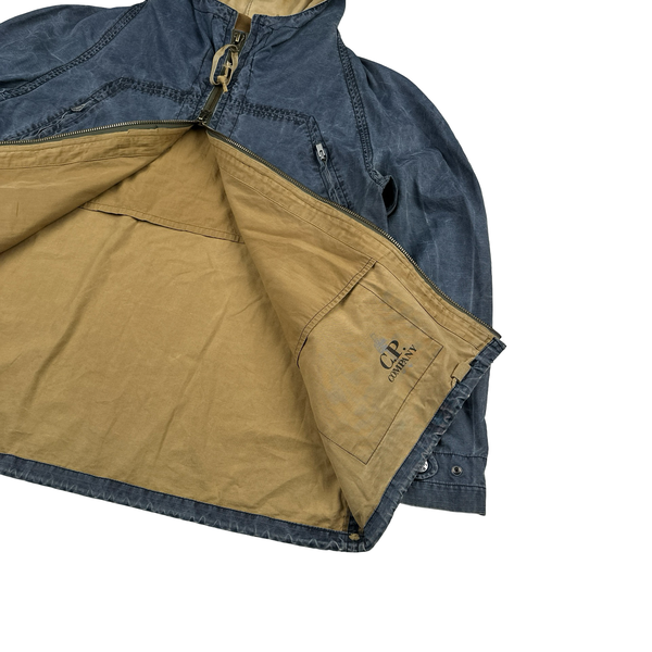 CP Company 2003 Denim Wash Multi Pocket Cotton Zipped Hooded Jacket - Large