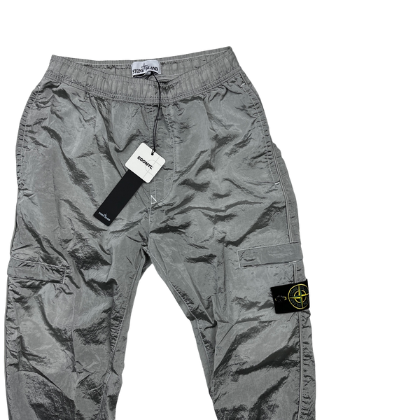 Stone Island 2022 Grey Econyl Nylon Metal Trousers - Small