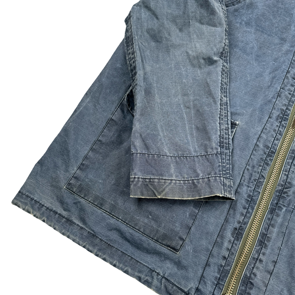 CP Company 2003 Denim Wash Multi Pocket Cotton Zipped Hooded Jacket - Large