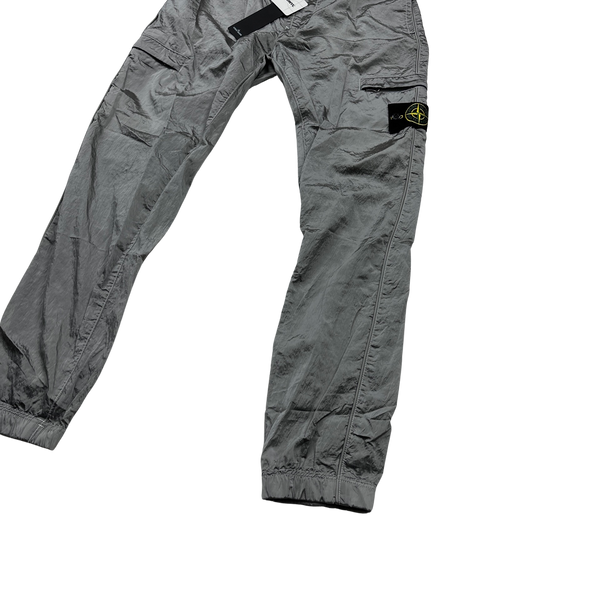 Stone Island 2022 Grey Econyl Nylon Metal Trousers - Small