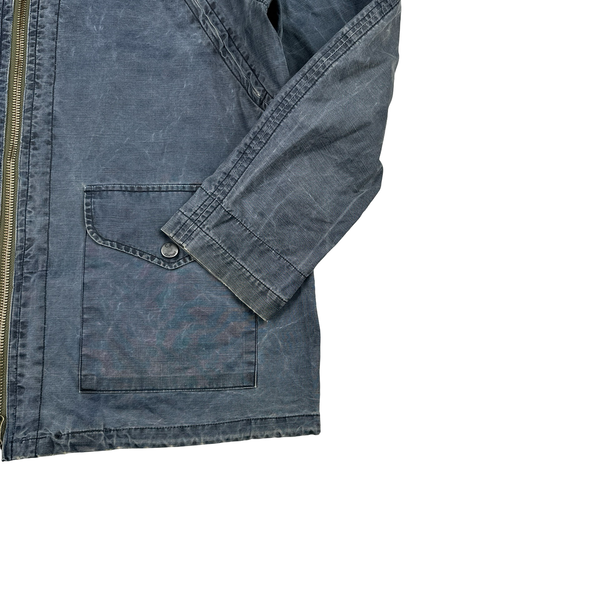CP Company 2003 Denim Wash Multi Pocket Cotton Zipped Hooded Jacket - Large