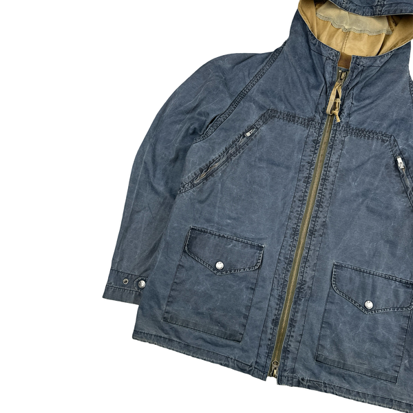 CP Company 2003 Denim Wash Multi Pocket Cotton Zipped Hooded Jacket - Large