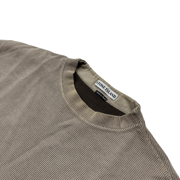 Stone Island Vintage 2000 Ribbed Cotton Crewneck Jumper - Large