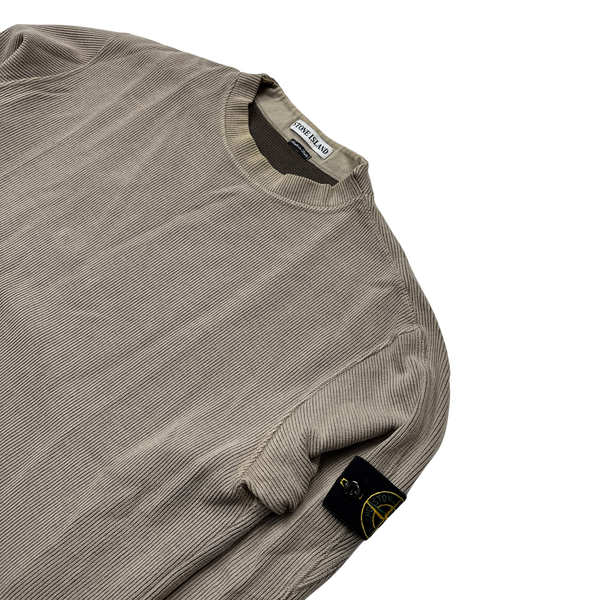 Stone Island Vintage 2000 Ribbed Cotton Crewneck Jumper - Large