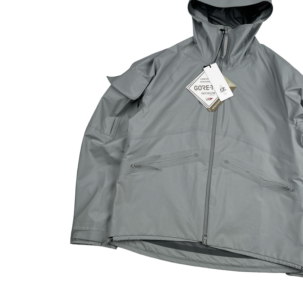 CP Company Drizzle Grey Goretex Infinium Waterproof Zipped Jacket - Medium