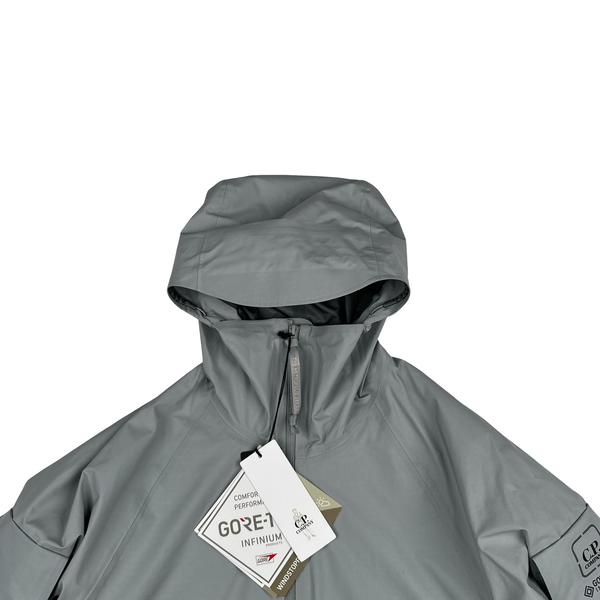 CP Company Drizzle Grey Goretex Infinium Waterproof Zipped Jacket - Medium
