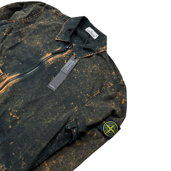 Stone Island Black Off-Dyed OVD Camo Overshirt Jacket - Large