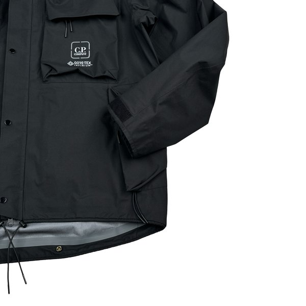 CP Company Black Goretex Infinium Waterproof Zipped Jacket - Large