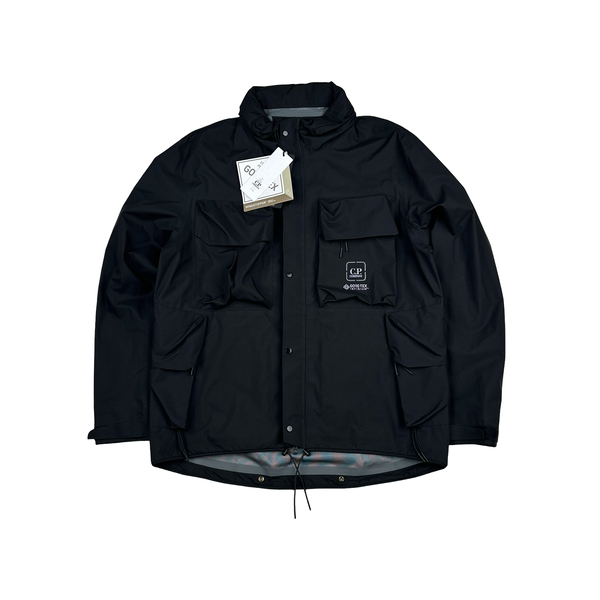 CP Company Black Goretex Infinium Waterproof Zipped Jacket - Large