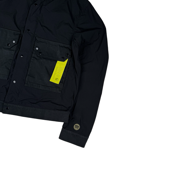 Ten C Black Multi Pocket Mid Layer Zipped Overshirt Jacket - Small (46)