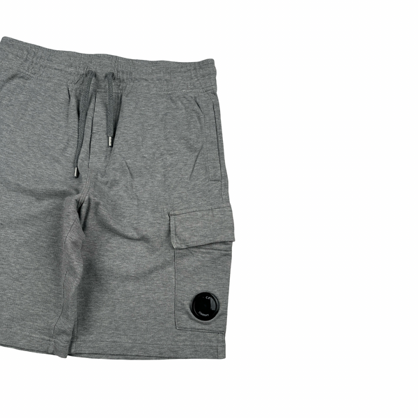 CP Company Grey Cotton Lens Viewer Shorts - Small