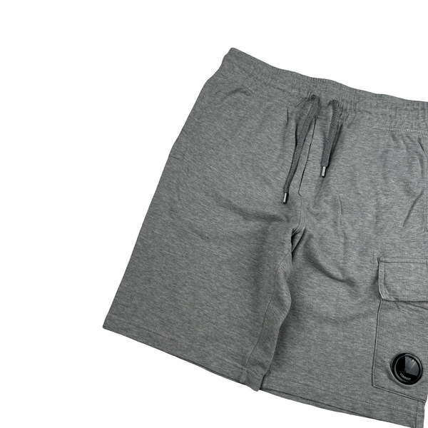 CP Company Grey Cotton Lens Viewer Shorts - Small