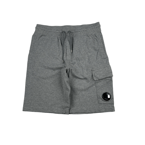 CP Company Grey Cotton Lens Viewer Shorts - Small
