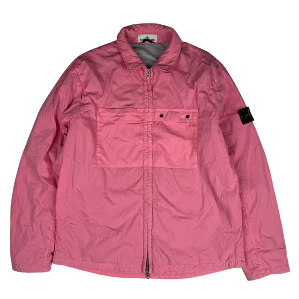 Stone Island 2020 Pink Zipped Chest Pocket Lightly Insulated Overshirt - XL
