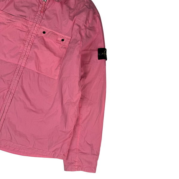 Stone Island 2020 Pink Zipped Chest Pocket Lightly Insulated Overshirt - XL