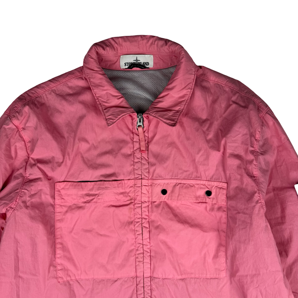 Stone Island 2020 Pink Zipped Chest Pocket Lightly Insulated Overshirt - XL