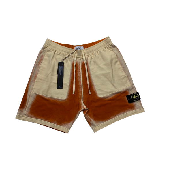 Stone Island 2023 Cotton Orange Sprayed Shorts - M, L, XL, XXL