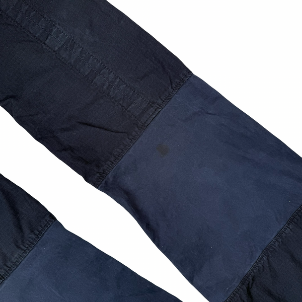 Stone Island Navy Rip Stop Cotton Cargo Trousers - Small (30)