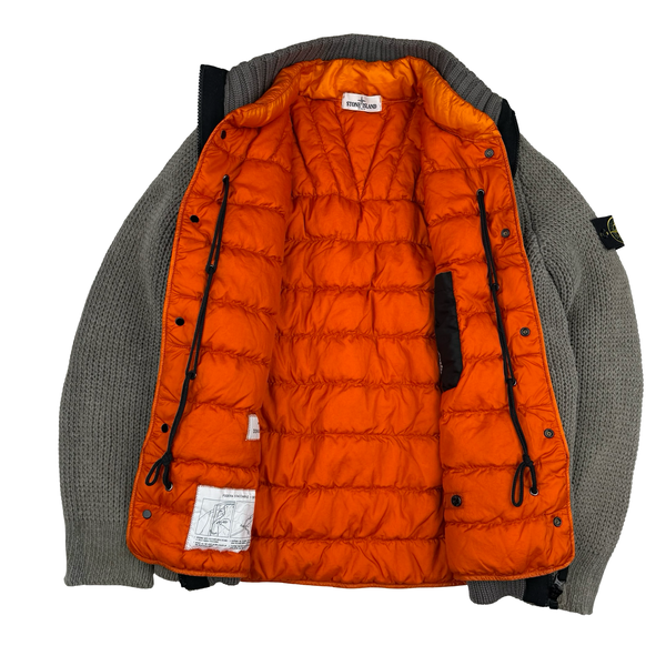 Stone Island Beige/Orange President Knit Down Bomber Jacket - XXL