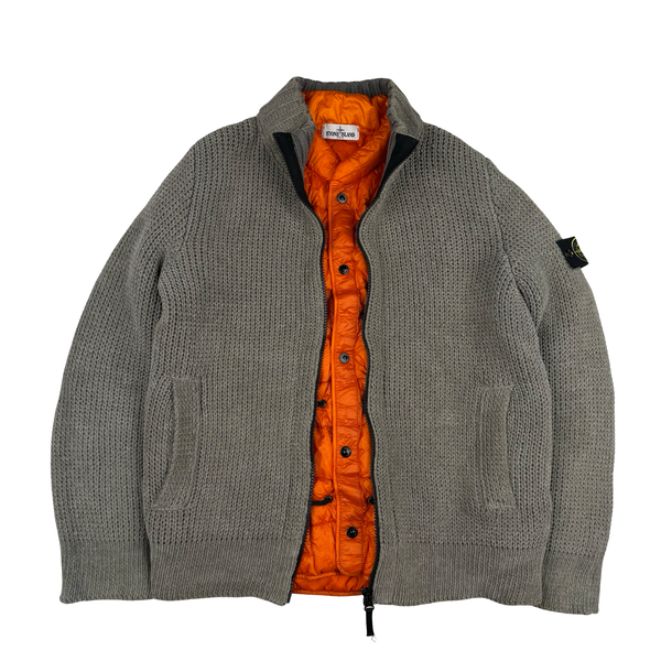 Stone Island Beige/Orange President Knit Down Bomber Jacket - XXL