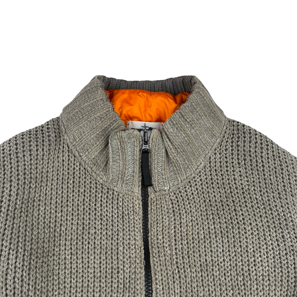 Stone Island Beige/Orange President Knit Down Bomber Jacket - XXL