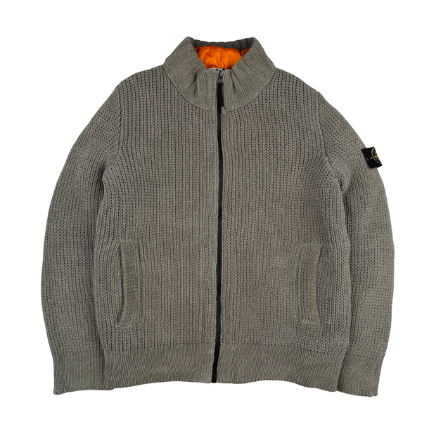 Stone Island Beige/Orange President Knit Down Bomber Jacket - XXL