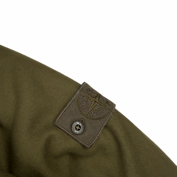 Stone Island Ghost 2024 Army Green Wool Blend Lined Overshirt - XXL