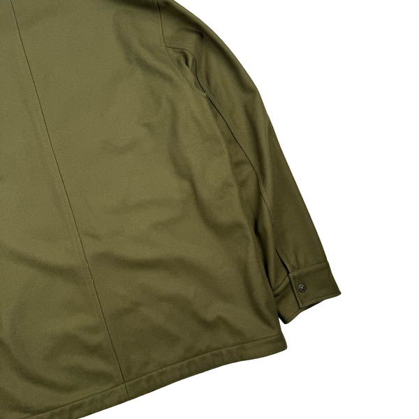 Stone Island Ghost 2024 Army Green Wool Blend Lined Overshirt - XXL