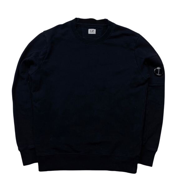 CP Company Black Cotton Crewneck Jumper - Small