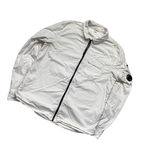 CP Company White Cotton Overshirt - Large