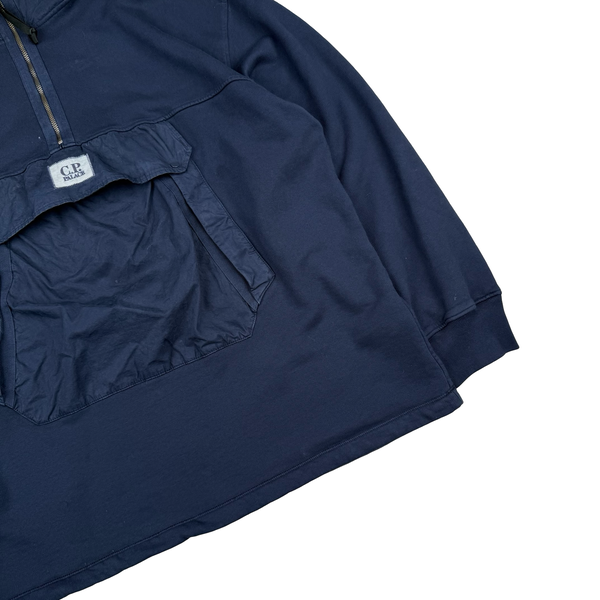 CP Company X Palace Navy Quarter Zip Goggle Smock Cotton Pullover - XXL
