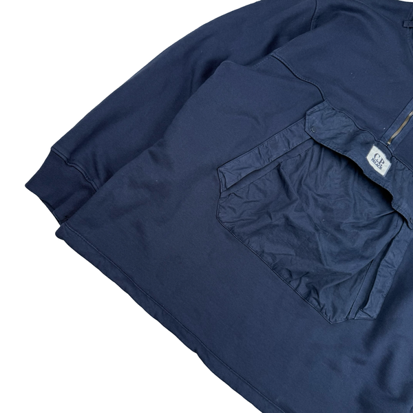 CP Company X Palace Navy Quarter Zip Goggle Smock Cotton Pullover - XXL