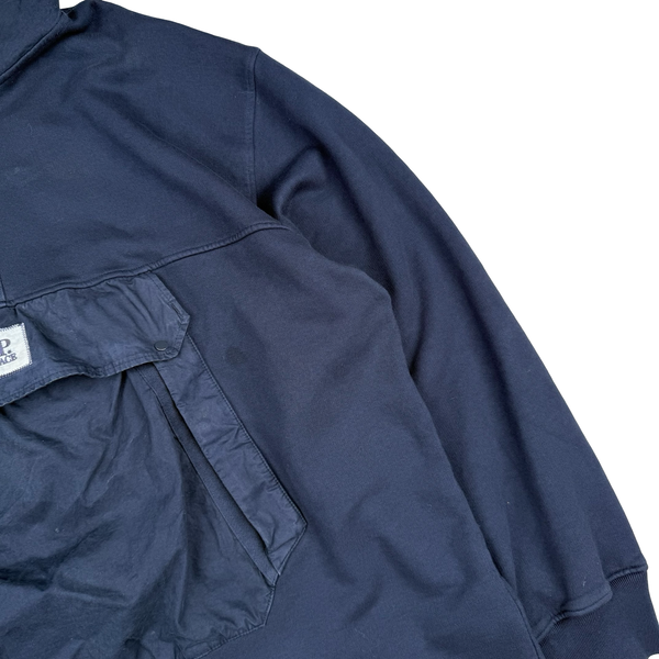 CP Company X Palace Navy Quarter Zip Goggle Smock Cotton Pullover - XXL