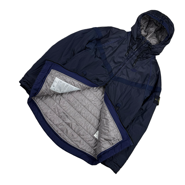 Stone Island x Nike Blue Mussola Gommata Nylon Metal Jacket - Small