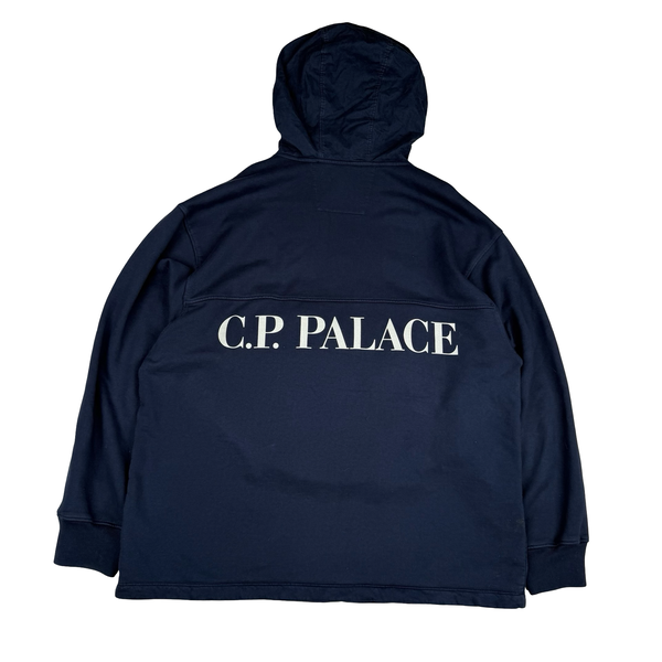 CP Company X Palace Navy Quarter Zip Goggle Smock Cotton Pullover - XXL