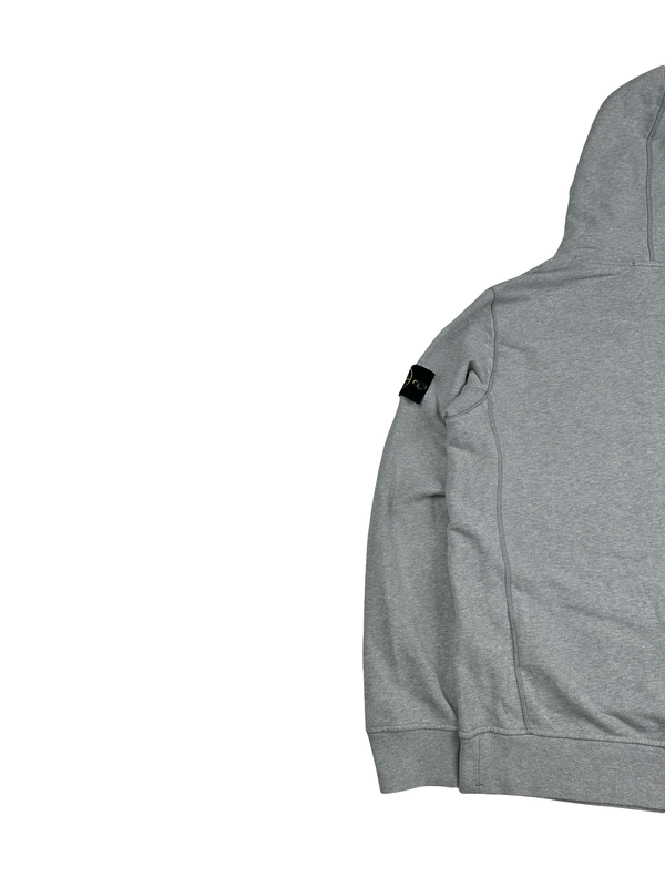 Stone Island Grey Cotton Pullover Hoodie - Large