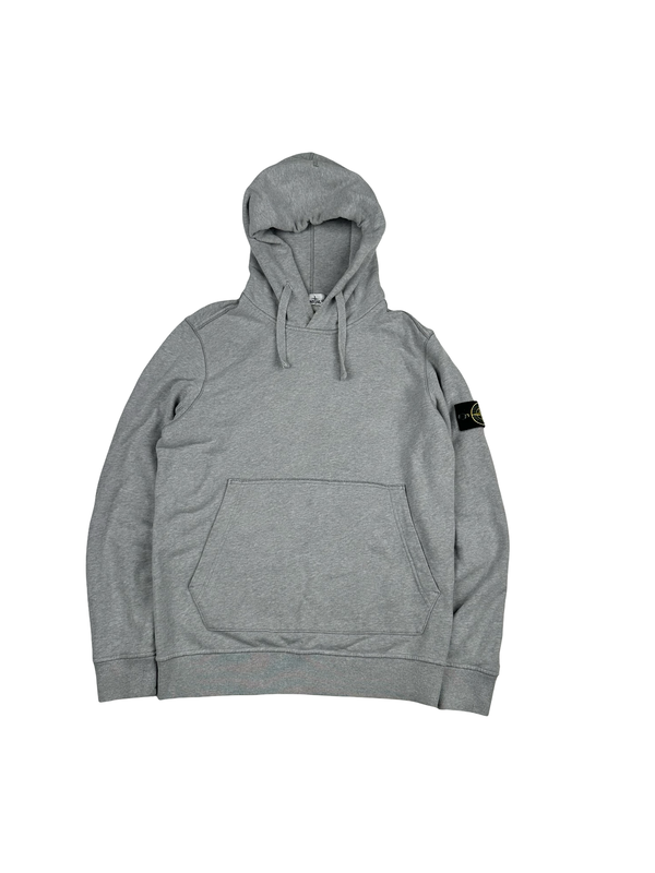 Stone Island Grey Cotton Pullover Hoodie - Large