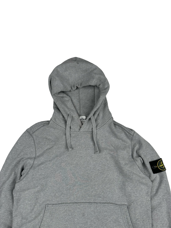Stone Island Grey Cotton Pullover Hoodie - Large