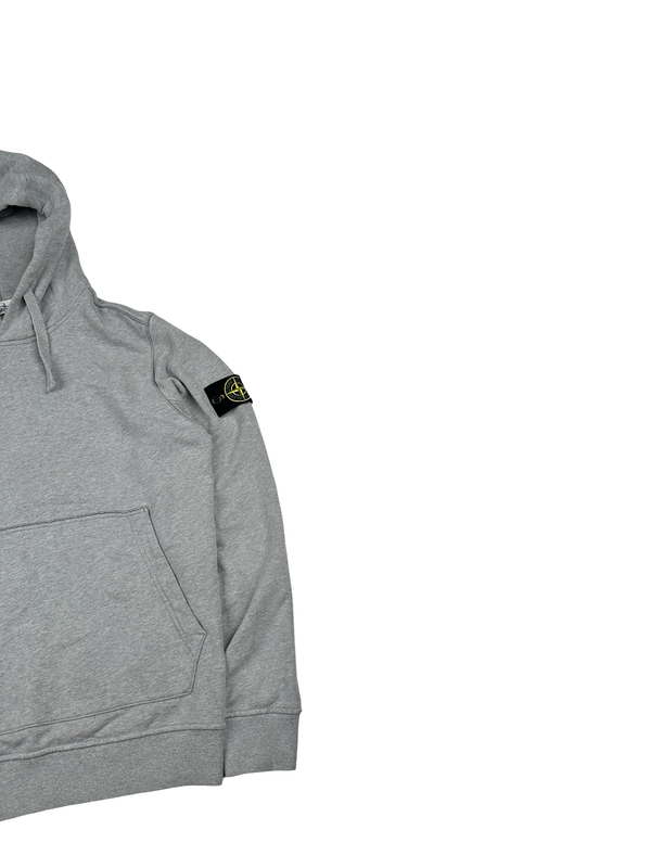 Stone Island Grey Cotton Pullover Hoodie - Large