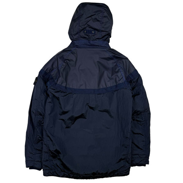 Stone Island x Nike Blue Mussola Gommata Nylon Metal Jacket - Small
