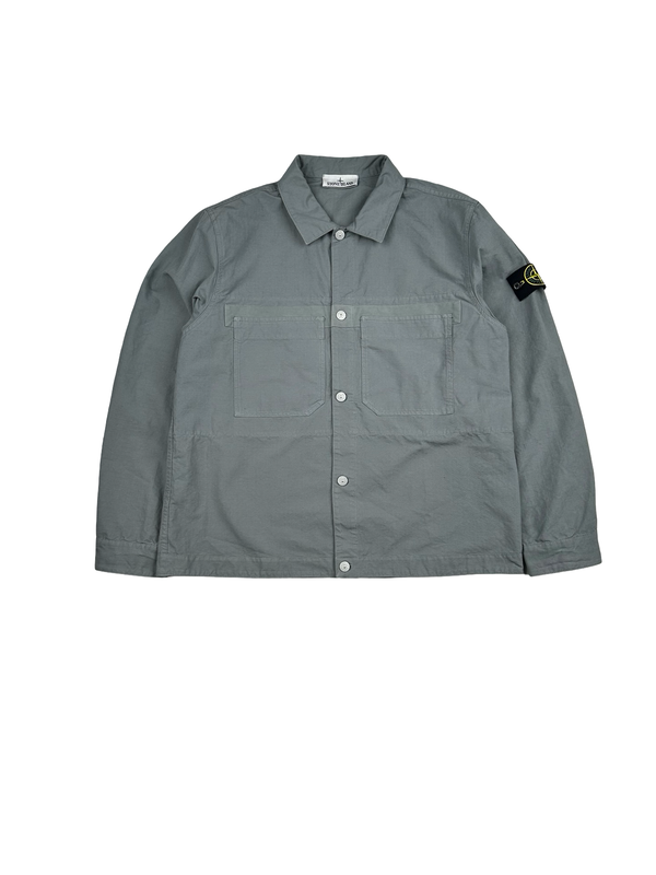 Stone Island 2024 Grey Cotton Ripstop Overshirt - XL
