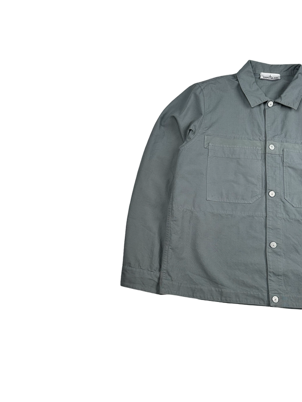 Stone Island 2024 Grey Cotton Ripstop Overshirt - XL
