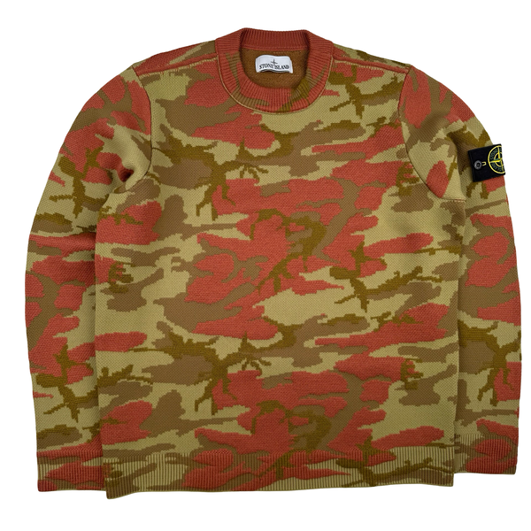 Stone Island 2022 Heritage Camo Crewneck Wool Knit Jumper - Medium
