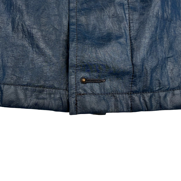 Stone Island 2001 Dark Blue Micro Felt Laminated Web Jacket - XXL