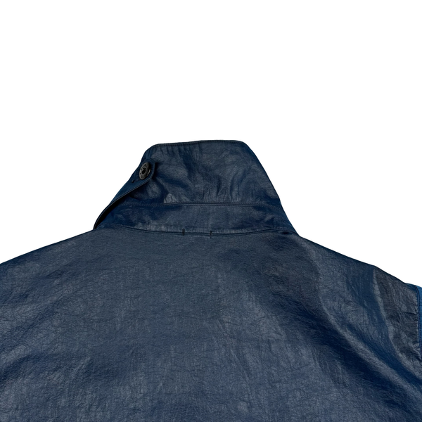 Stone Island 2001 Dark Blue Micro Felt Laminated Web Jacket - XXL